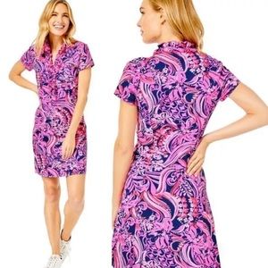 Lilly Pulitzer Silvia Short Sleeve Dress-Luxletic UPF 50+ Pockets- SIZE small